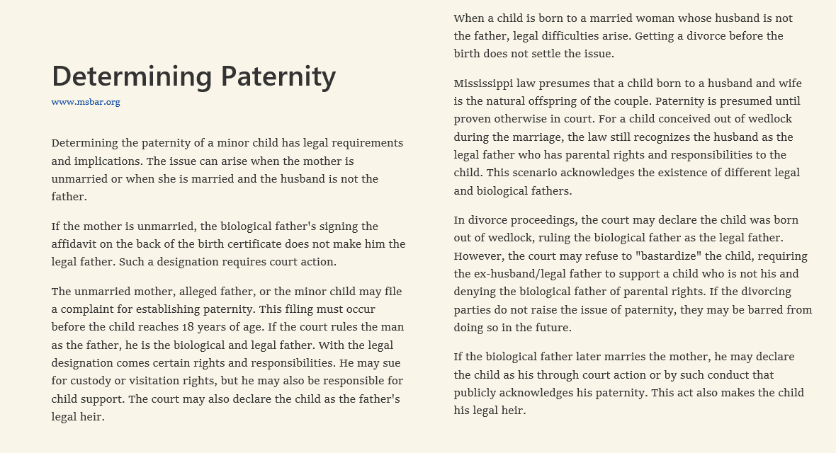 Determining Paternity