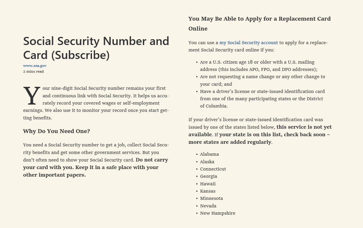 Social Security Cards in Mississippi